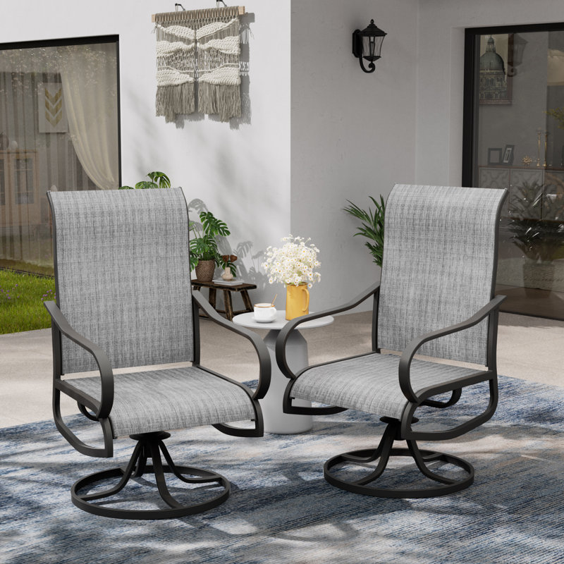 Fauteuil de patio extérieur en acier Angeli, Gris clair