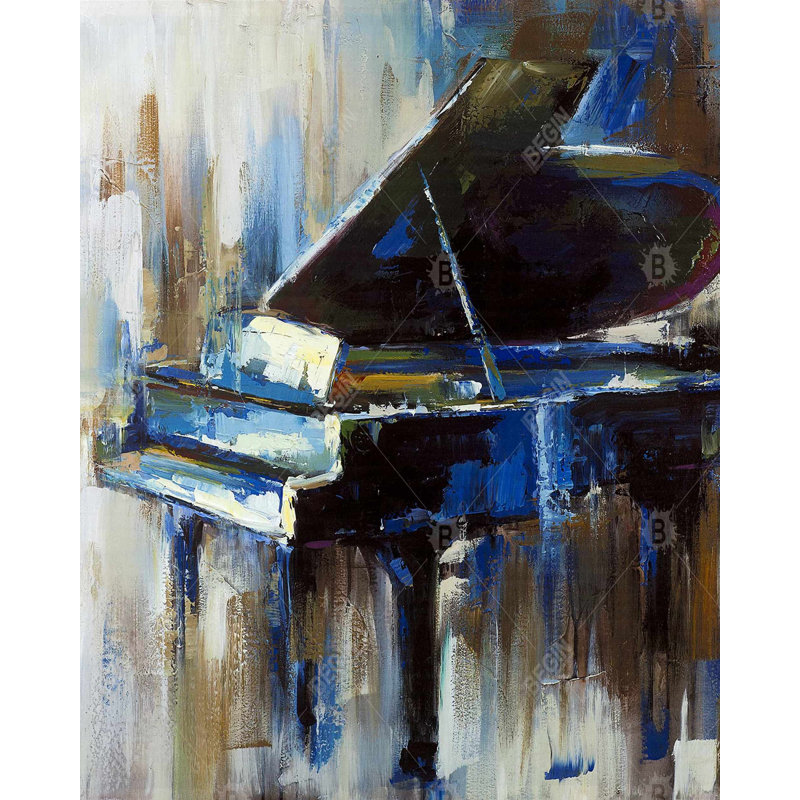 Abstrait piano à queue - Toile de chambre à coucher musicale pour la décoration intérieure