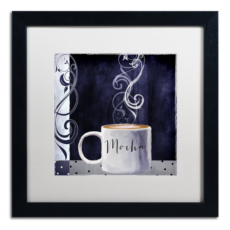 «Cafe Blue III» par Jadaya, impression encadrée, Blanc, H 16 po x l 16 po x P 0,5 po