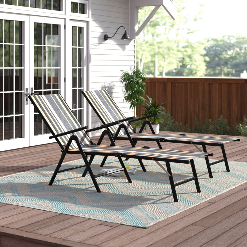 Bowlin Outdoor Metal Chaise Lounge