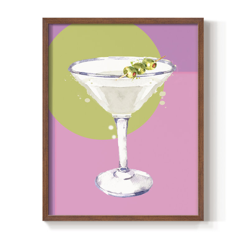 Reproduction encadrée Martini - bois massif, H 11 po x l 9 po, Noyer