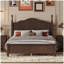 Structure de lit plateforme en bois, lit plateforme de style rétro avec support en lattes de bois-77748378-77748375