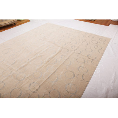 Tapis moderne en soie et laine de style contemporain de 9 pi 4 po x 13 pi Nazmiyal Collection