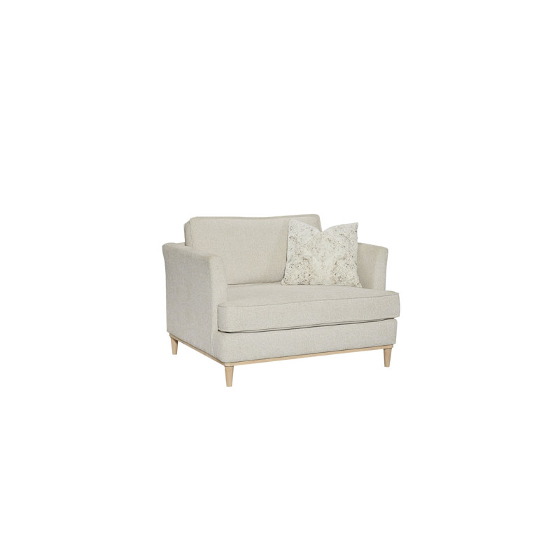 Haley Upholstered Chair and 1/2 with Pillow, White