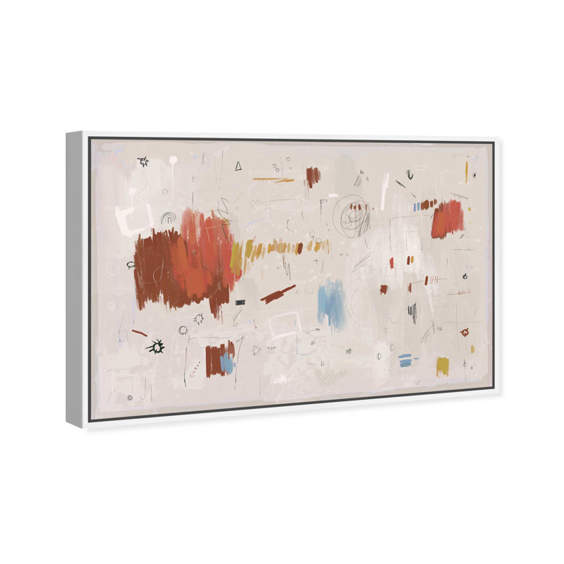 Expression Wall Canvas Abstract Print by Oliver Gal, Black Frame, 15 x 10, 25"H x 37"W, White Frame