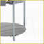 Table basse moderne grise ultrabrillante avec pieds en métal chromé - Rangement encastré compact