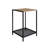 Rendy Brown Side Table Black Iron Legs Mesh Shelf Storage