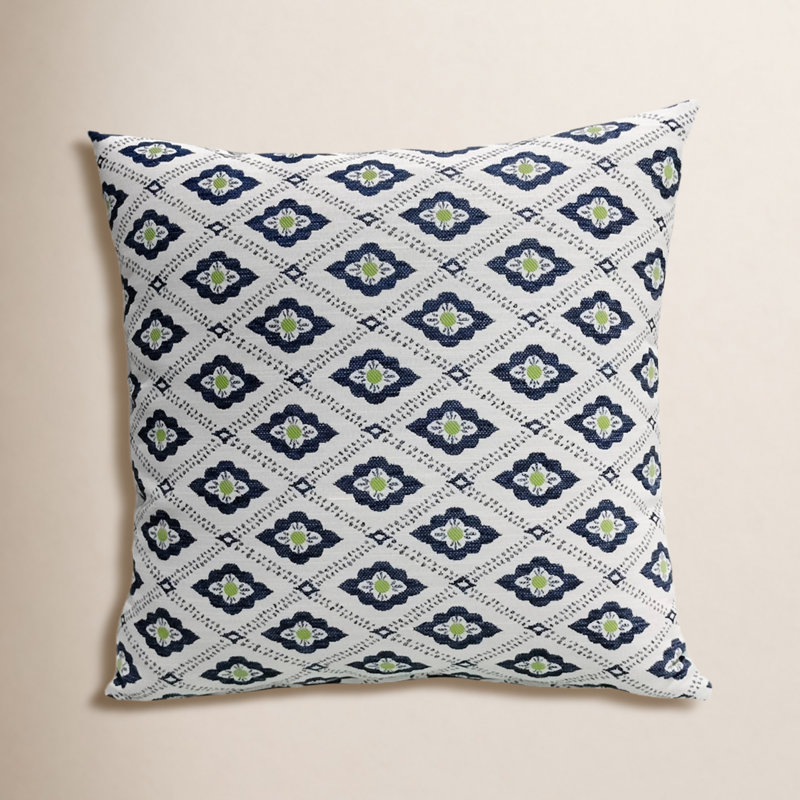 Housse de coussin et insert Reggie Liza en bleu / vert / blanc, 20 po x 20 po