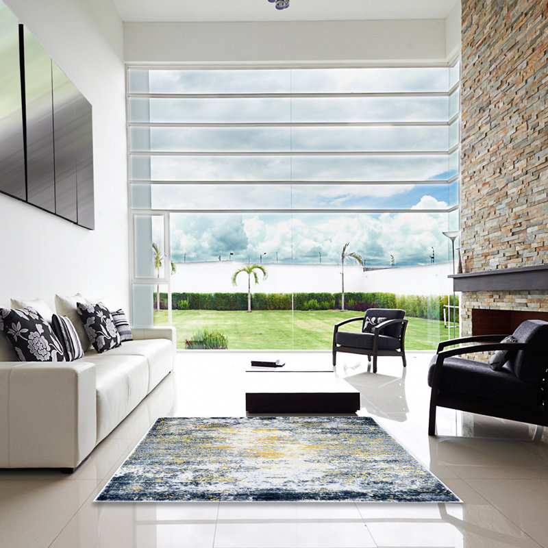 Jair Abstract Indoor Rug, Square 5'