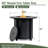 30" Propane Gas Fire Pit Table, 50000 BTU Round Steel Fire Pit With Wood Grain Ceramic Tabletop For Outside Patio Deck Garden Backyard- Black
