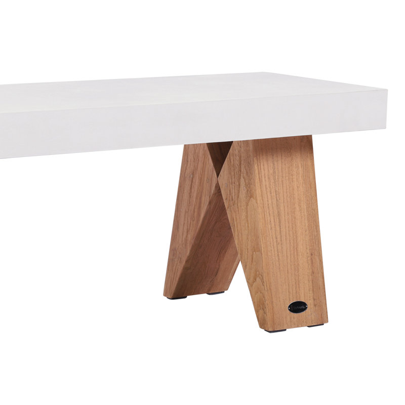 Clip Outdoor Dining Bench, Ivory White