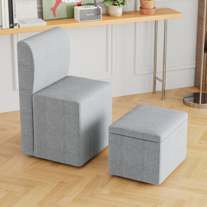 Chaise roulante élégante en lin gris avec repose-pieds Energy - réduit la consommation d'énergie, Gris