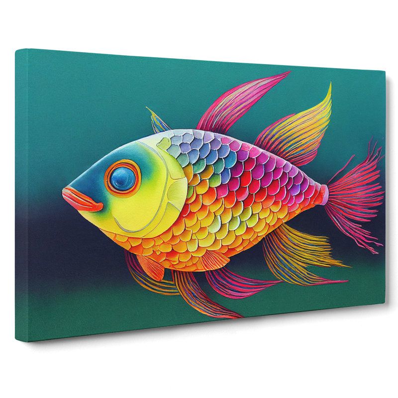 Fish In Watercolour Vol.2 - Wrapped Canvas, 35cm H x 50cm W x 3cm D