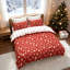 Ensemble de literie de Noël réversible avec couette, nœud papillon rouge et motif flocons de neige et sapin de Noël en microfibre douce pour le Nouvel An-134182266