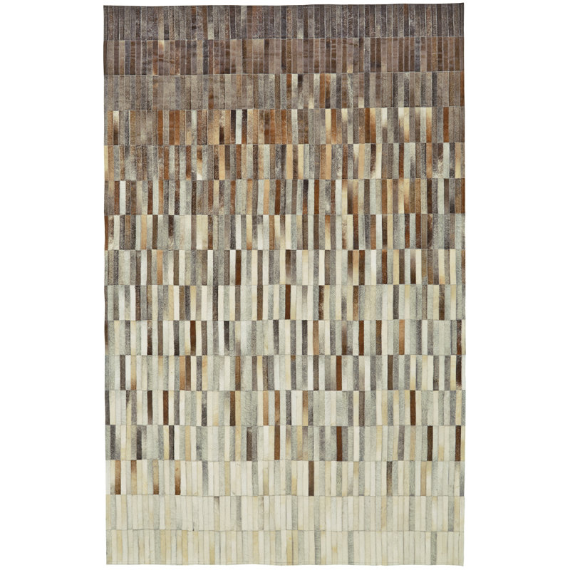 Cowhide Geometric Indoor Rug, Rectangle 2' x 3'