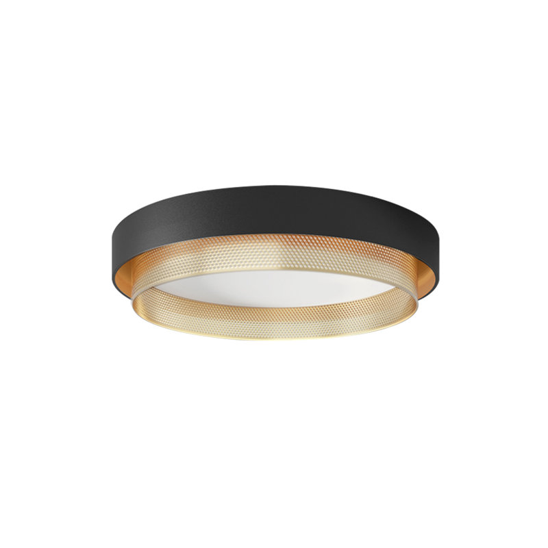 Nordic Minimalist Round LED Hollow Flush Mount Ceiling Light, Black, 3000K