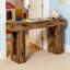 Console industrielle de style rustique, table de canapé de 63 pouces de long pour le vestibule ou le salon, table de couloir en bois massif avec une grande surface pour la décoration et le rangement