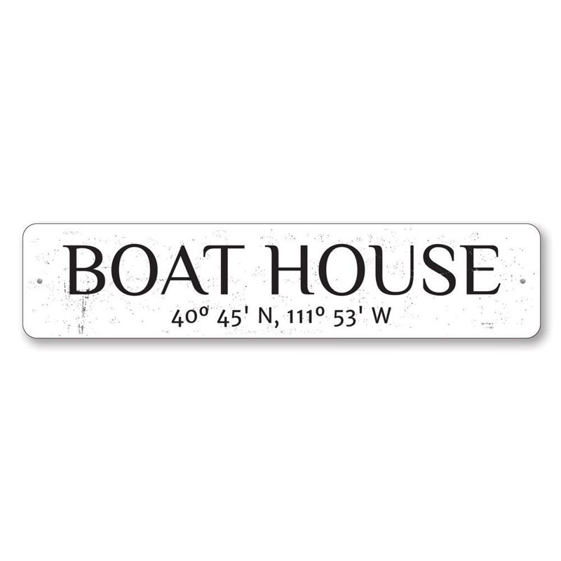 Enseigne en aluminium Latitude Boat, H 6 po x l 24 po x P 0,063 po