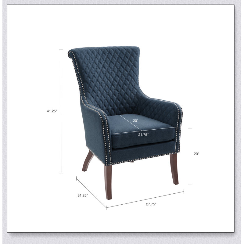 Fauteuil en tissu bleu foncé à 4 pieds