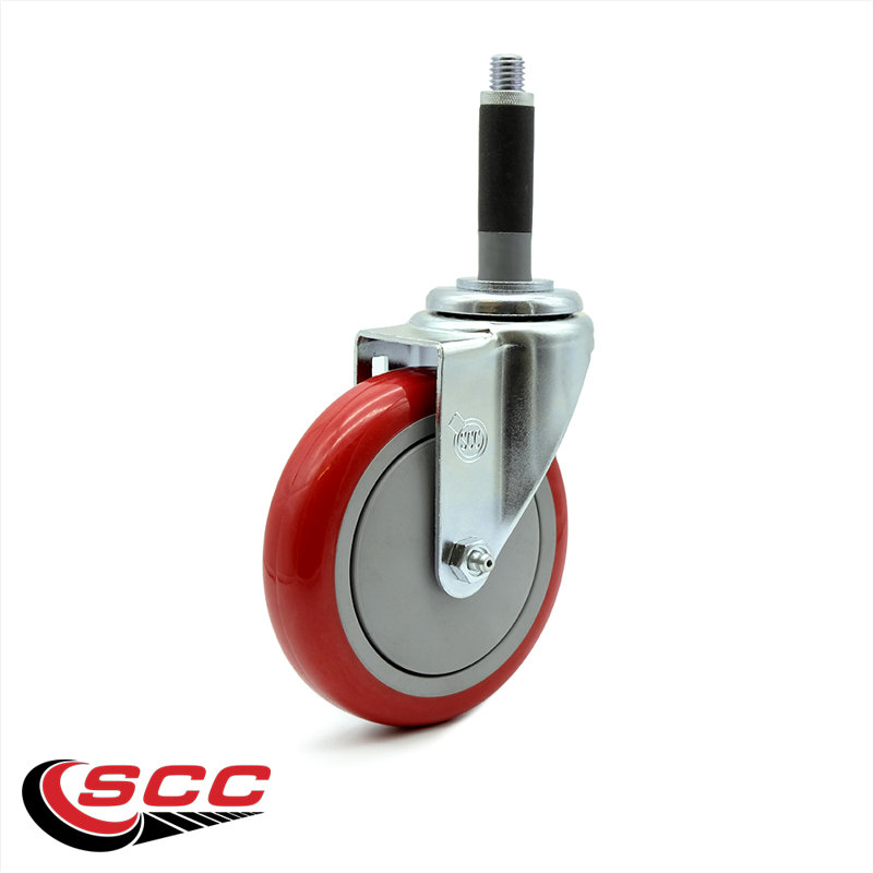 Polyurethane Expanding Caster, Red