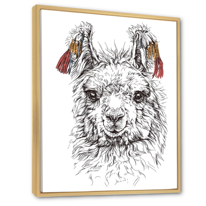 «Cute Lgbt Lama Alpaca», impression sur toile, H 40 po x l 30 po, Cadre naturel flottant