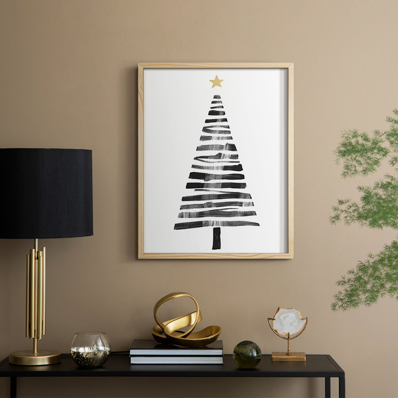Reproduction d'art encadrée de Noël, LXBII - bois massif, H 11 po x l 9 po, Naturel