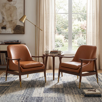 Raymond Faux Leather Upholstered Lounge Chair