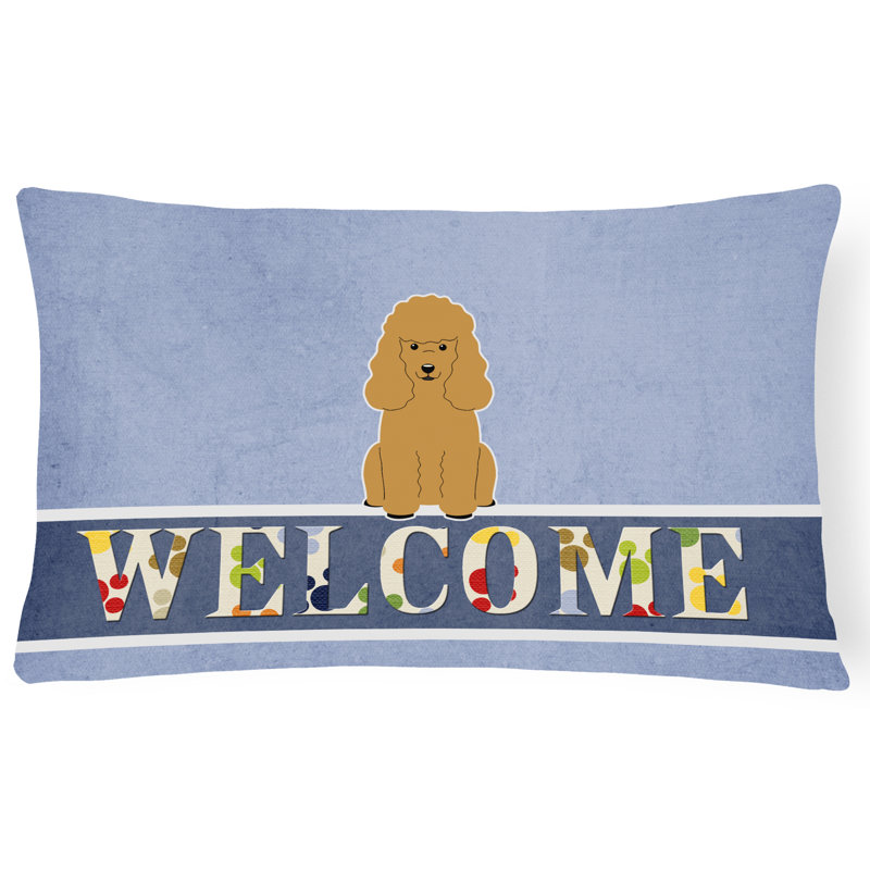  Coussin Poodle Welcome, Brun clair