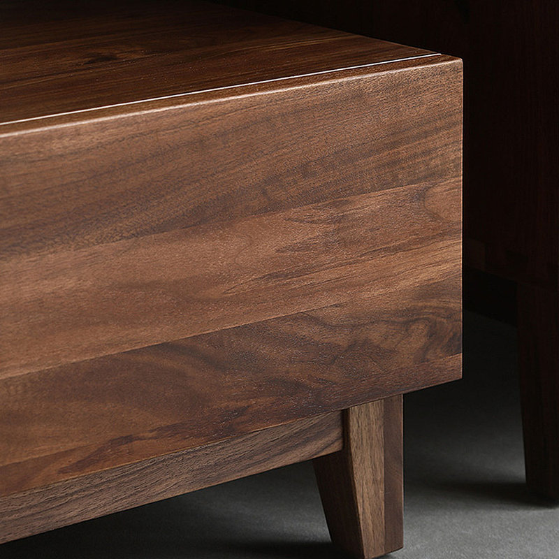 Cabinet audiovisuel en noyer noir minimaliste