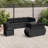  Patio Sofa Set Black Poly Rattan And Polyester Large Modular-837073648-837073645