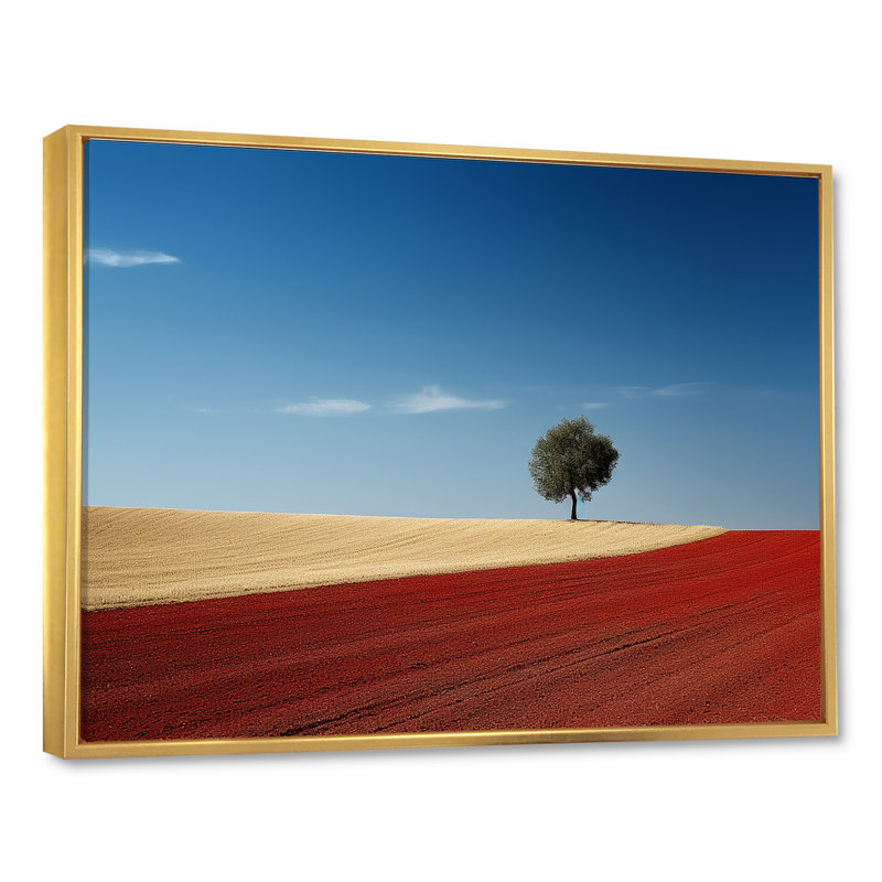 «Sunset Road Landscape», reproduction sur toile, Cadre flottant doré, H 16 po x l 32 po x P 1 po