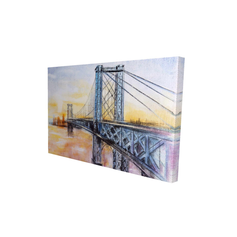 Abstract Brooklyn Bridge - Bedroom Architecture Canvas Decor