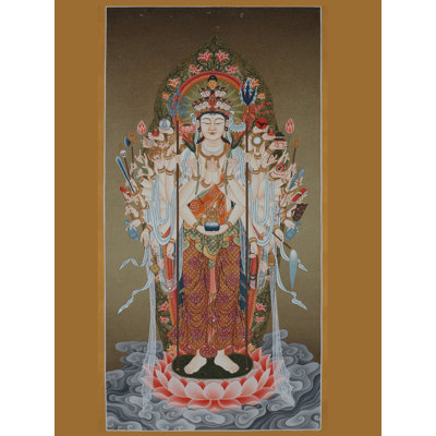Japanese Shahasrabhuj Lokeshvara (Brocadeless Thangka)