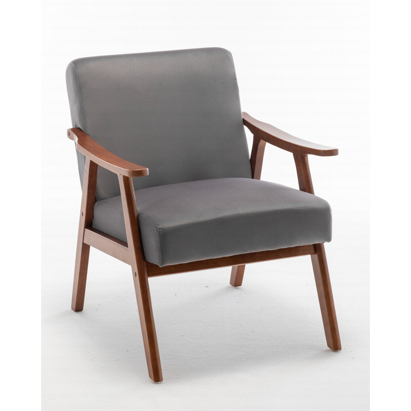 Jamesina 26.37" W Armchair, Gray Velvet