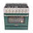 KUCHT Professional 36 in. 5.2 cu. ft. Dual Fuel Range for Natural Gas  with Sealed Burners and Convection Oven in Stainless Steel with Green Oven Door-87227275-87227284