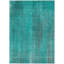 9' X 12' Teal Striped Washable Non Skid Indoor Outdoor Area Rug