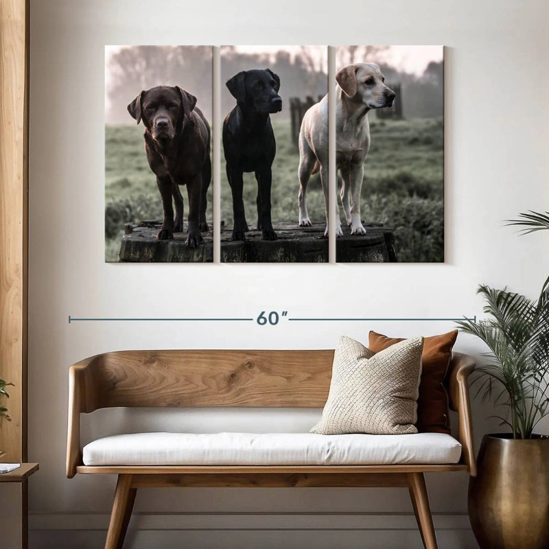 Labrador Dogs, 32" H x 50" W