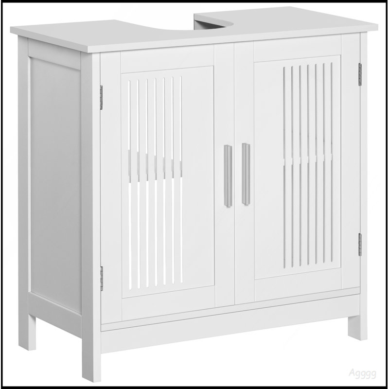 Armoire de salle de bain sous le lavabo avec tablettes réglables, kleankin Modern