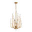 Lustre en laiton antique et cristal à 4 lumières de 45,7 cm (18 po)