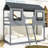 Anneleise Adorable Twin-Over-Twin Bunk Bed With Playhouse Design And Ladder-1567067447