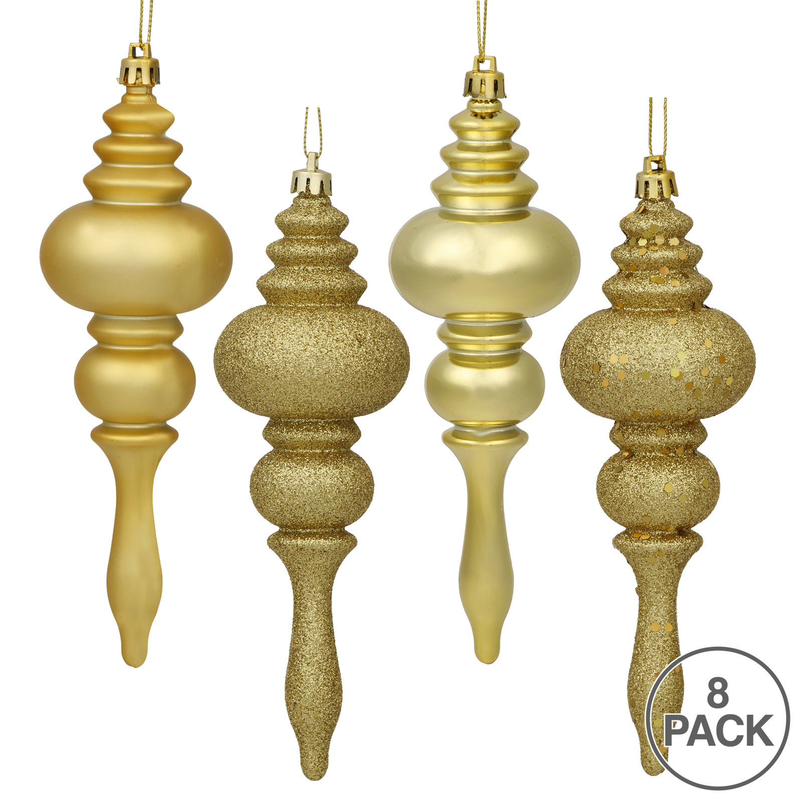 The Holiday Aisle® 7" Shatterproof Finial Ornament, Gold