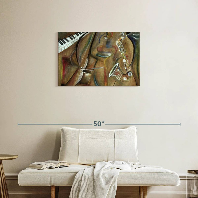 Abarca Burlap Sax, 20" H x 30" W