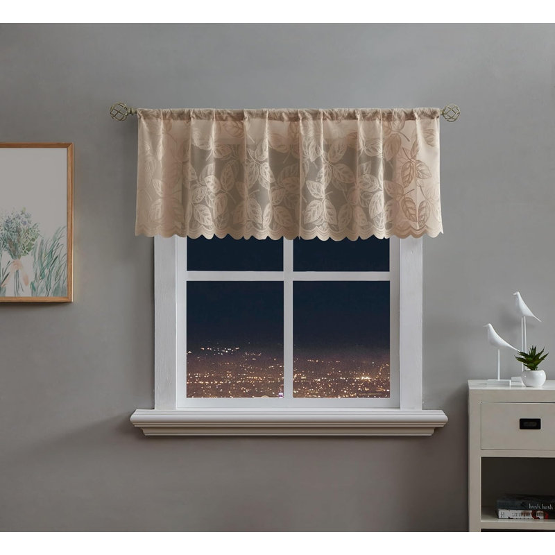 Sabaa Lace Sheer Curtain Single Panel, Gold