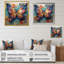 Orange et bleu, papillon métallique - art mural papillon-186715031-177826157-139177317