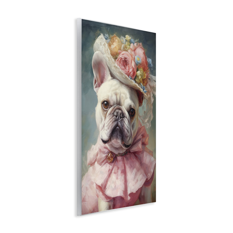 Plaque murale «Frenchie» féminine par Wumples, H 15 po x l 10 po