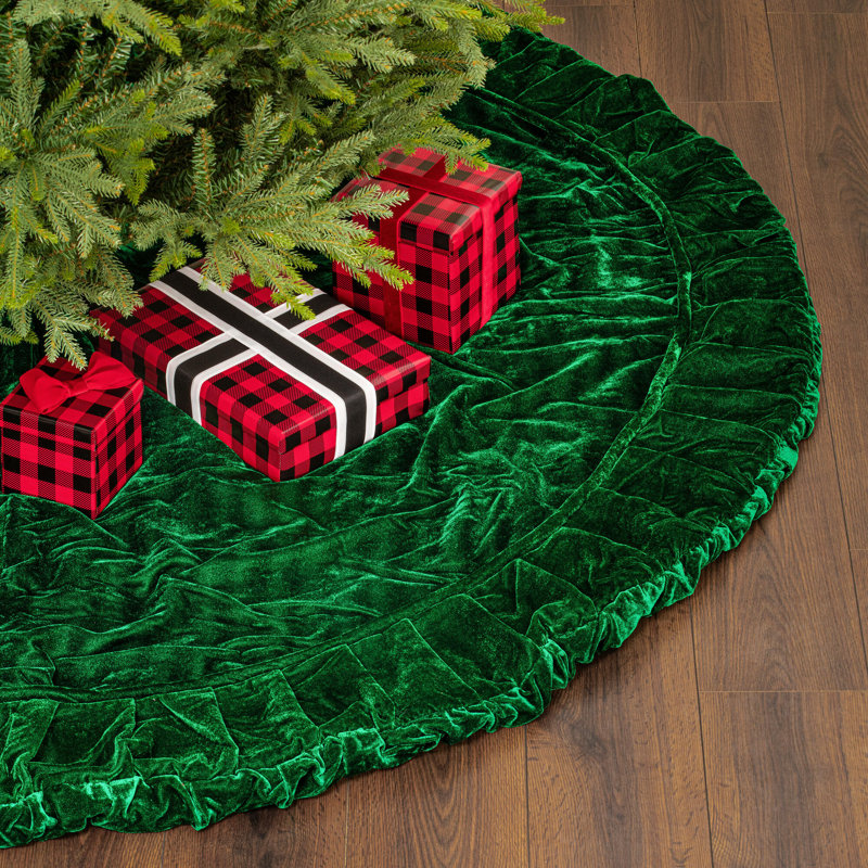 Plush Treeskirt, 60" W, Emerald