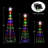 Set of Three (0.9M/1.2M/1.5M) Four-color Plug-in Conical Tree Lights without Remote Control