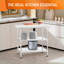 Table basse en acier inoxydable 24 po x 36 po avec 2 tablettes, facile à nettoyer et durable pour le garage de la cuisine