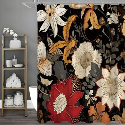 Floral Shower Curtains with Hooks Included