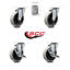 4 Inch Thermoplastic Wheel Top Plate Caster Set with 2 Brakes Service Caster/SCC-05S410-TPRS-2-SLB-2
